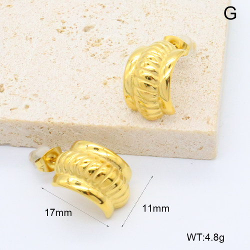 GEE002601bbov-066  316 Pin 18K PVD ,Handmade Polished  Stainless Steel Earrings  BC24120484E