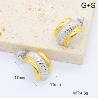 GEE002602vbpb-066  316 Pin 18K PVD ,Handmade Polished  Stainless Steel Earrings  BC24120484E-PS