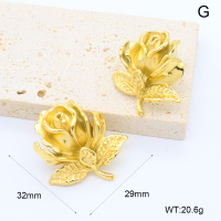 GEE002603bhia-066  316 Pin 18K PVD ,Handmade Polished  Stainless Steel Earrings  BC25010021E