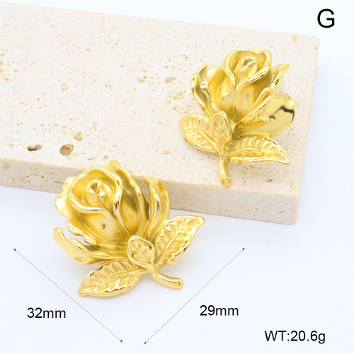 GEE002603bhia-066  316 Pin 18K PVD ,Handmade Polished  Stainless Steel Earrings  BC25010021E