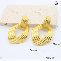 GEE002604bhia-066  316 Pin 18K PVD ,Handmade Polished  Stainless Steel Earrings  BC24120476E