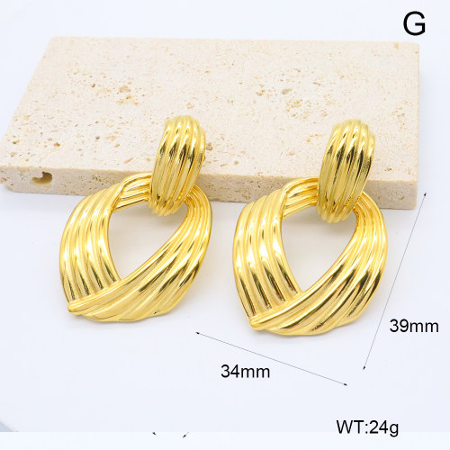 GEE002604bhia-066  316 Pin 18K PVD ,Handmade Polished  Stainless Steel Earrings  BC24120476E