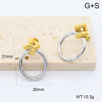 GEE002606ahjb-066  316 Pin 18K PVD ,Handmade Polished  Stainless Steel Earrings  BC24120474E-PS