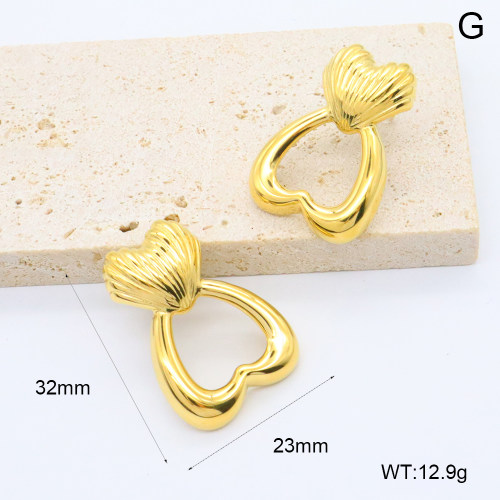 GEE002607bhia-066  316 Pin 18K PVD ,Handmade Polished  Stainless Steel Earrings  BC25010030E