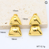 GEE002610vhkb-066  316 Pin 18K PVD ,Handmade Polished  Stainless Steel Earrings  BC24110362R