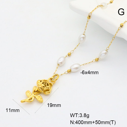 GEN001961bhia-066  Resin Imitation Pearls,Handmade Polished  Stainless Steel Necklace