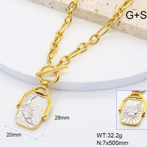 GEN001979ahlv-066  Handmade Polished  Stainless Steel Necklace  BC25020003N-PS