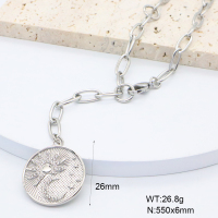 GEN002029bhia-066  Czech Stones,Handmade Polished  Stainless Steel Necklace  BC24110330N-2-S  nostock