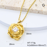 GEN002034bhia-066  18K PVD Zircon,Handmade Polished  Stainless Steel Necklace  BC25010024N-WT  nostock