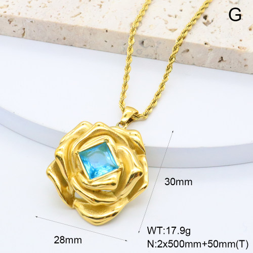 GEN002036bhia-066  18K PVD Zircon,Handmade Polished  Stainless Steel Necklace  BC25010024N-BE  nostock