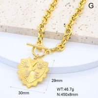 GEN002037vhkb-066  18K PVD Czech Stones,Handmade Polished  Stainless Steel Necklace  BC24070645N-2  nostock