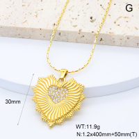 GEN002038bhva-066  18K PVD Czech Stones,Handmade Polished  Stainless Steel Necklace  BC24120454N-3  nostock