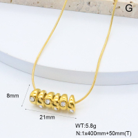 GEN002040bhva-066  18K PVD Czech Stones,Handmade Polished  Stainless Steel Necklace  BC25010014N  nostock