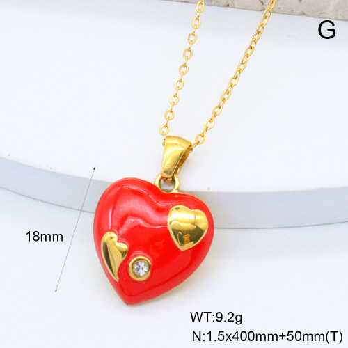GEN002041bhva-066  18K PVD Enamel,Handmade Polished  Stainless Steel Necklace  BC25060140N-RD  nostock