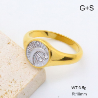 GER001382vhha-066  18K PVD Czech Stones,Handmade Polished  6-8#  Stainless Steel Ring  BC24040462R-PS  nostock