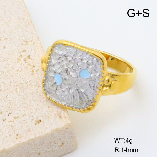 GER001385vhha-066  18K PVD Enamel,Handmade Polished  6-8#  Stainless Steel Ring  BC24110616R-PS  nostock