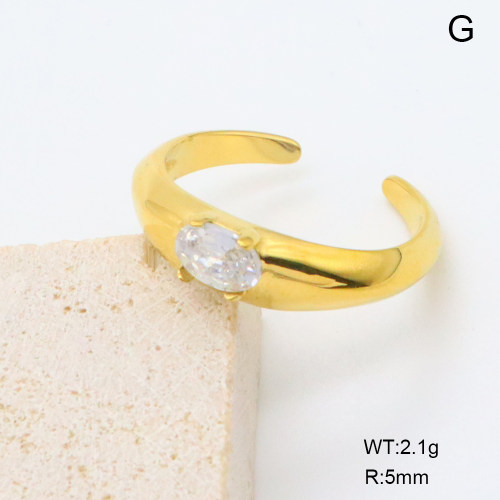 GER001393vhha-066  18K PVD Zircon,Handmade Polished  Stainless Steel Ring   BC25060137R-WT  nostock