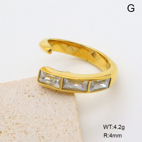GER001395bhia-066  18K PVD Zircon,Handmade Polished  Stainless Steel Ring   BC24110660R-WT  nostock