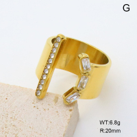GER001399bhia-066  18K PVD Zircon & Czech Stones,Handmade Polished  Stainless Steel Ring   BC24110325R-WT  nostock