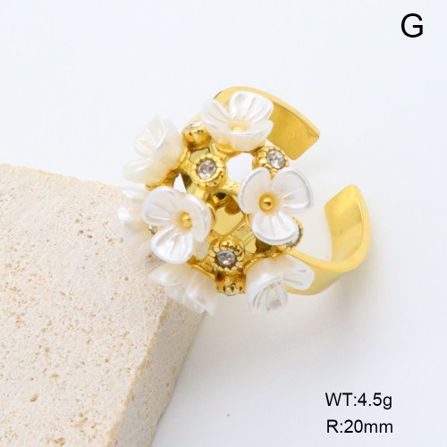 GER001400bhva-066  18K PVD Resin & Czech Stones,Handmade Polished  Stainless Steel Ring   BC25060139R  nostock