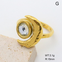 GER001403vhha-066  18K PVD Glass,Handmade Polished  Stainless Steel Ring   BC24120463R  nostock