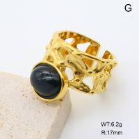 GER001404vhha-066  18K PVD Agate,Handmade Polished  Stainless Steel Ring   BC25010015R-BK  nostock