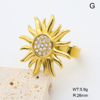GER001411bhva-066  18K PVD Czech Stones,Handmade Polished  Stainless Steel Ring   BC24070081R  nostock