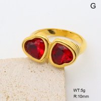 GER001416bhia-066  18K PVD Zircon,Handmade Polished  Stainless Steel Ring   BC24040427R-RD  nostock
