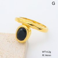 GER001418vhha-066  18K PVD Zircon,Handmade Polished  6-8#  Stainless Steel Ring   BC24040426R-BK  nostock