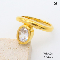 GER001419vhha-066  18K PVD Zircon,Handmade Polished  6-8#  Stainless Steel Ring   BC24040426R  nostock
