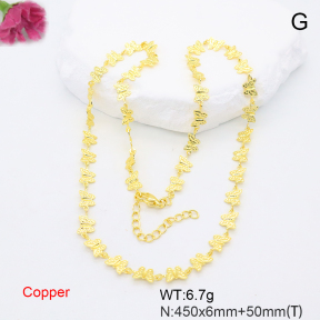 F6N200776aaki-L002  Fashion Copper Necklace