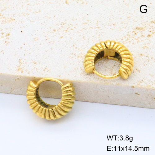 6E2007074bhia-106D  316 SS 18K PVD,Handmade Polished  Stainless Steel Earrings  nostock