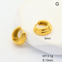 6E2007076ahjb-700  316 SS 18K PVD,Handmade Polished  Stainless Steel Earrings  nostock