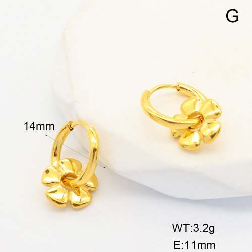 6E2007078vhhl-700  316 SS 18K PVD,Handmade Polished  Stainless Steel Earrings  nostock