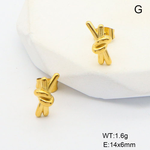 6E2007080bbov-700  316 Pin 18K PVD,Handmade Polished  Stainless Steel Earrings  nostock