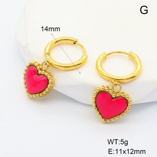 6E3002691vhll-700  316 Pin 18K PVD Resin,Handmade Polished  Stainless Steel Earrings  nostock