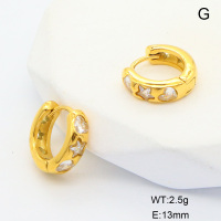 6E4004439vhkb-700  316 SS 18K PVD Zircon,Handmade Polished  Stainless Steel Earrings  nostock