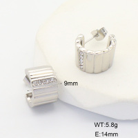 6E4004442vhhl-700  316 SS Czech Stones,Handmade Polished  Stainless Steel Earrings  nostock