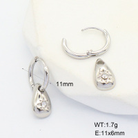 6E4004446vhha-700  316 SS Czech Stones,Handmade Polished  Stainless Steel Earrings  nostock