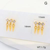 6E4004457ahjb-700  316 SS 18K PVD Czech Stones,Handmade Polished  Stainless Steel Earrings  nostock