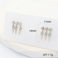 6E4004458vhhl-700  316 SS Czech Stones,Handmade Polished  Stainless Steel Earrings  nostock