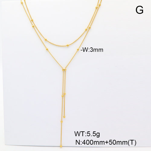 6N2005083bhva-G037  18K PVD  Stainless Steel Necklace  nostock
