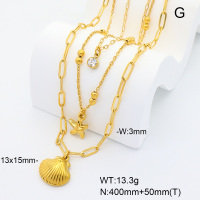 6N4004380ahlv-G037  18K PVD  Stainless Steel Necklace  nostock