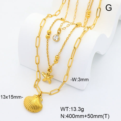 6N4004380ahlv-G037  18K PVD  Stainless Steel Necklace  nostock