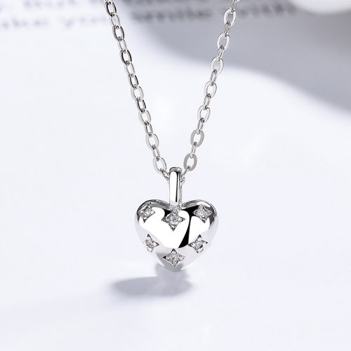 JN7924ajil-Y06  925 Silver Necklace  WT:2.09g  P:11.1*8.9mm L:40+5cm     A-88-05