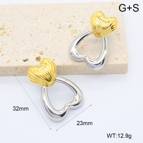 GEE002608ahjb-066  316 Pin 18K PVD ,Handmade Polished  Stainless Steel Earrings  BC25010030E-PS
