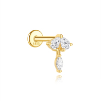 JP8055bhjl-Y30   925 Silver Body Jewelry (1pc)  WT:0.35g  5.8*8.4mm  60258018053