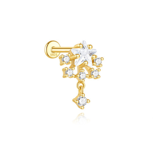 JP8058bihj-Y30   925 Silver Body Jewelry (1pc)  WT:0.8g  13mm  60258018053