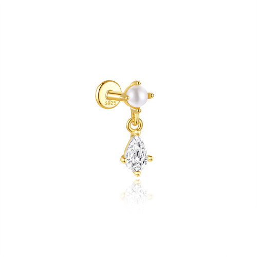 JP8081bhjk-Y30  925 Silver Body Jewelry  (1pc)  WT:0.6g  13.6mm  20250202