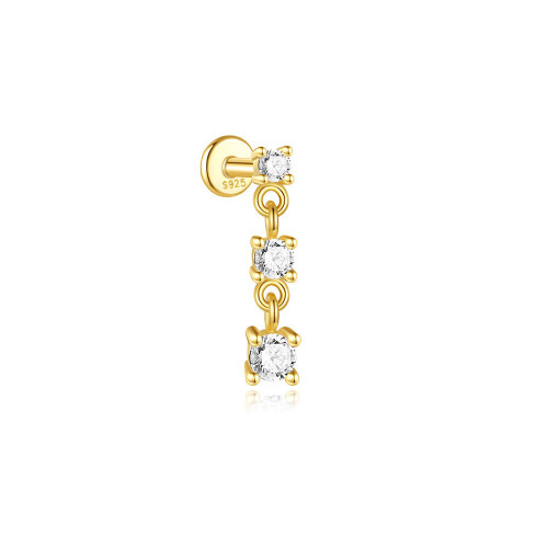 JP8082bhkk-Y30  925 Silver Body Jewelry  (1pc)  WT:0.62g  15.2mm  20250202